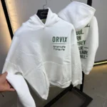 ORVIX Statement Graphic Hoodie – White