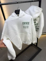 ORVIX Statement Graphic Hoodie – White – Image 4