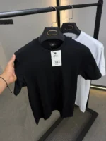 100% Cotton Essential T-Shirt – White-Black – Image 5