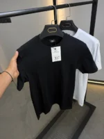 100% Cotton Essential T-Shirt – White-Black – Image 2