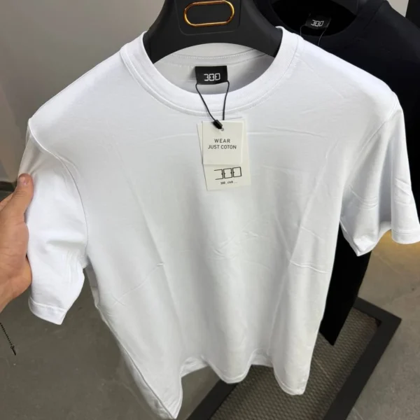 100% Cotton Essential T-Shirt – White-Black