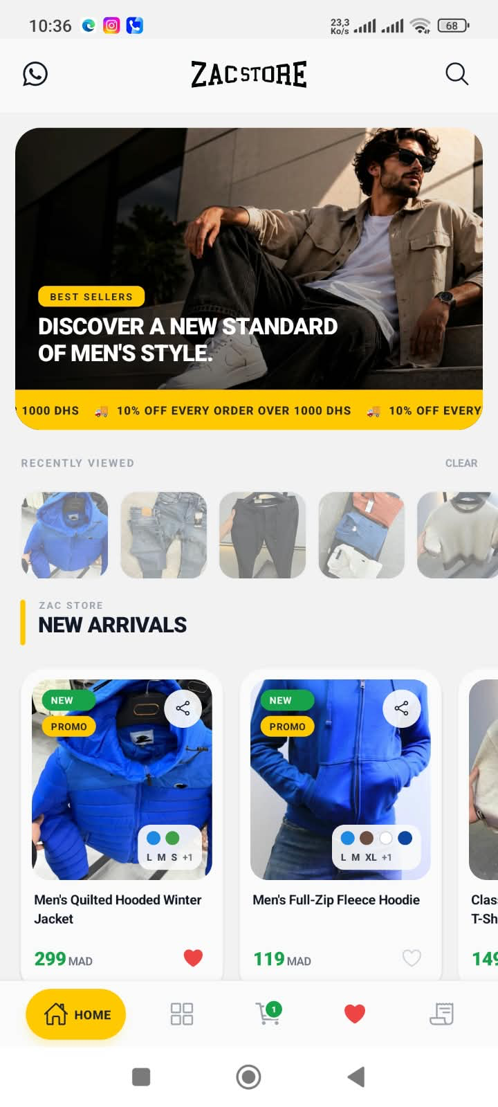 Preview of the ZAC Store shopping app