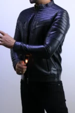 Black Leather Jacket –100% cuir casual  Fit Style ZAC – Image 4