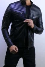 Black Leather Jacket –100% cuir casual  Fit Style ZAC – Image 5