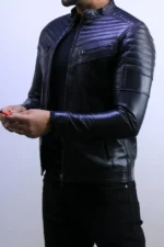 Black Leather Jacket –100% cuir casual  Fit Style ZAC – Image 6