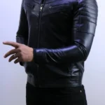 Black Leather Jacket –100% cuir casual  Fit Style ZAC