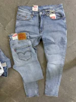 Men’s light Blue Slim Fit Stretch Jeans – Washed Denim – Image 8