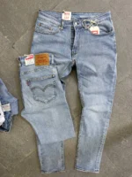 Men’s light Blue Slim Fit Stretch Jeans – Washed Denim – Image 3