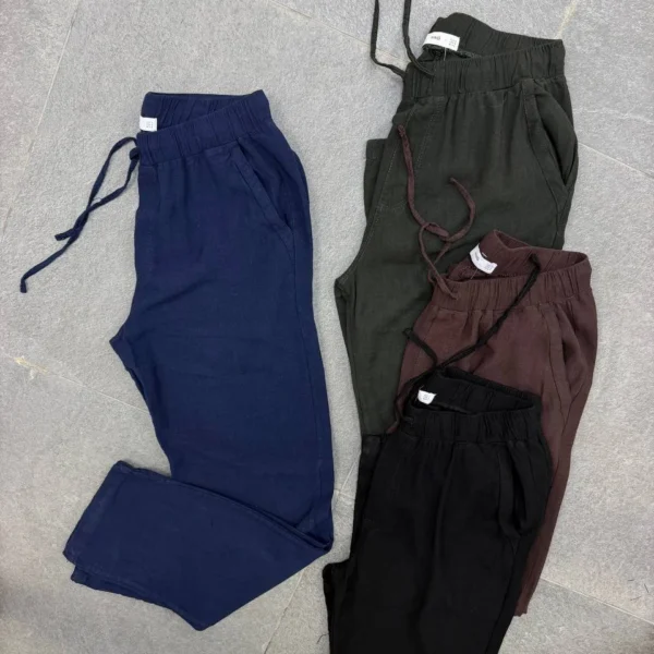 Men's Relaxed Drawstring Linen Blend Pants